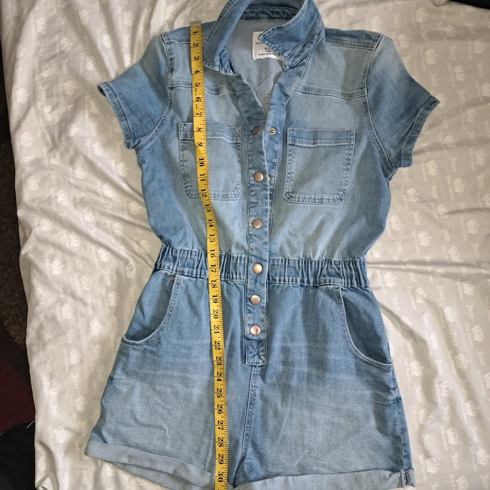 Celebrity Pink Light Blue Denim Romper